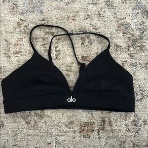 ALO Yoga Black Sports Bra with Cross-Back Design